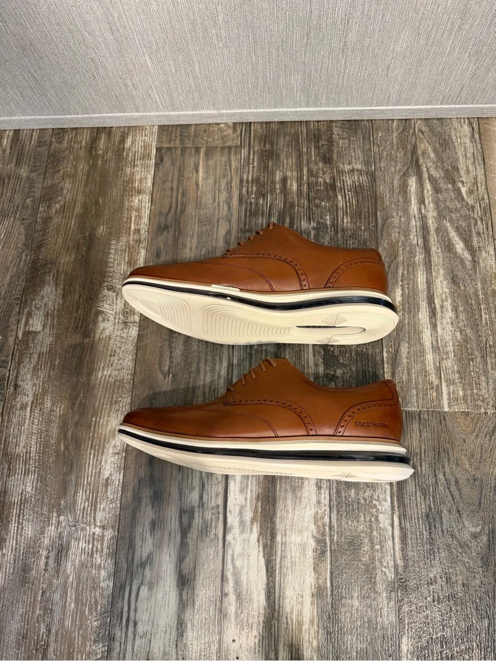 Cole Haan Tan Leather Wingtip Derby Sneakers Size 12